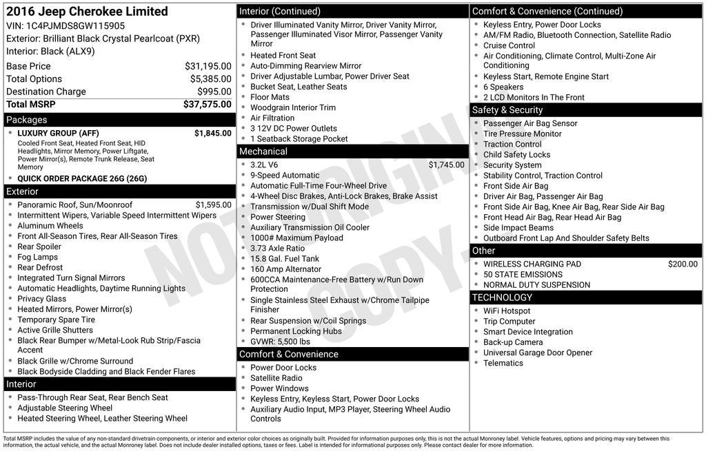 2016 Jeep Cherokee Limited