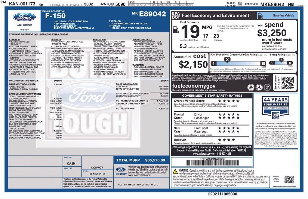 2021 Ford F-150 LARIAT