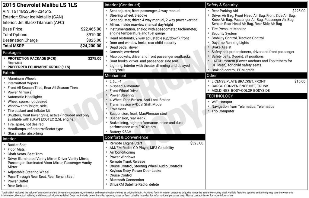 2015 Chevrolet Malibu LS