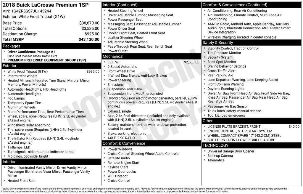 2018 Buick LaCrosse Premium