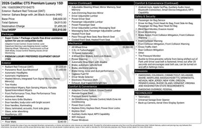 2026 Cadillac CT5 Premium Luxury