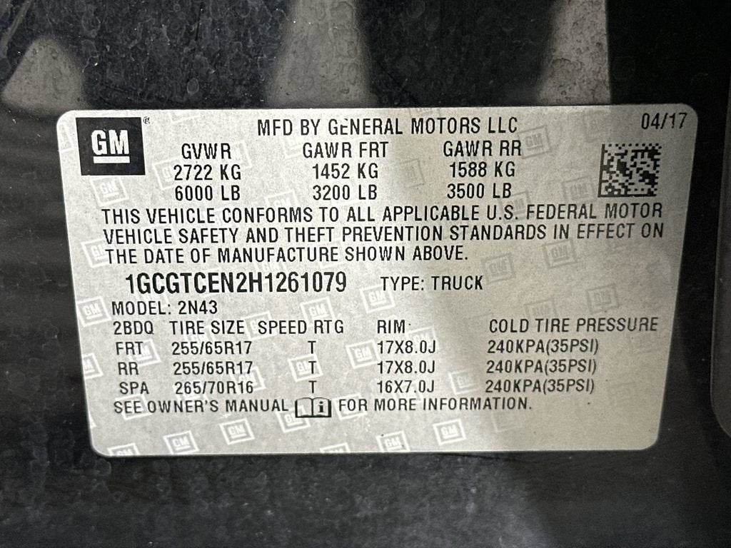2017 Chevrolet Colorado 4WD LT