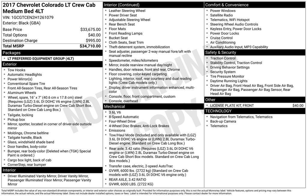 2017 Chevrolet Colorado 4WD LT