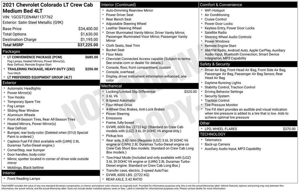 2021 Chevrolet Colorado 4WD LT