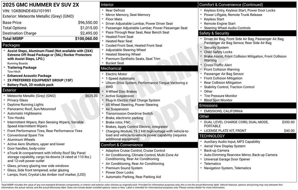 2025 GMC HUMMER EV SUV 2X