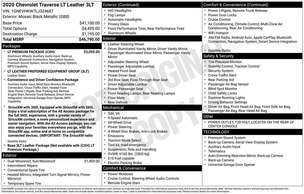 2020 Chevrolet Traverse LT Leather