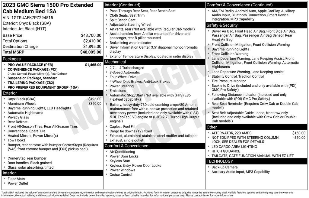 2023 GMC Sierra 1500 Pro