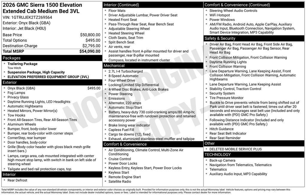 2026 GMC Sierra 1500 Elevation