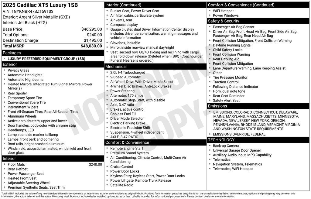 2025 Cadillac XT5 Luxury