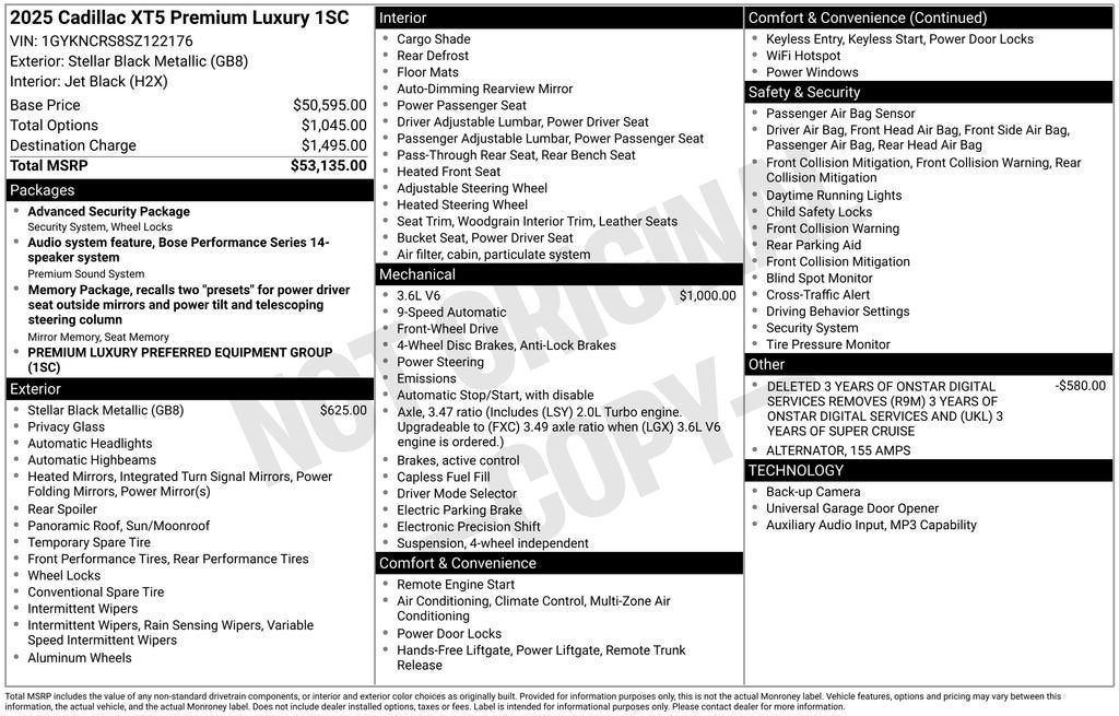 2025 Cadillac XT5 Premium Luxury