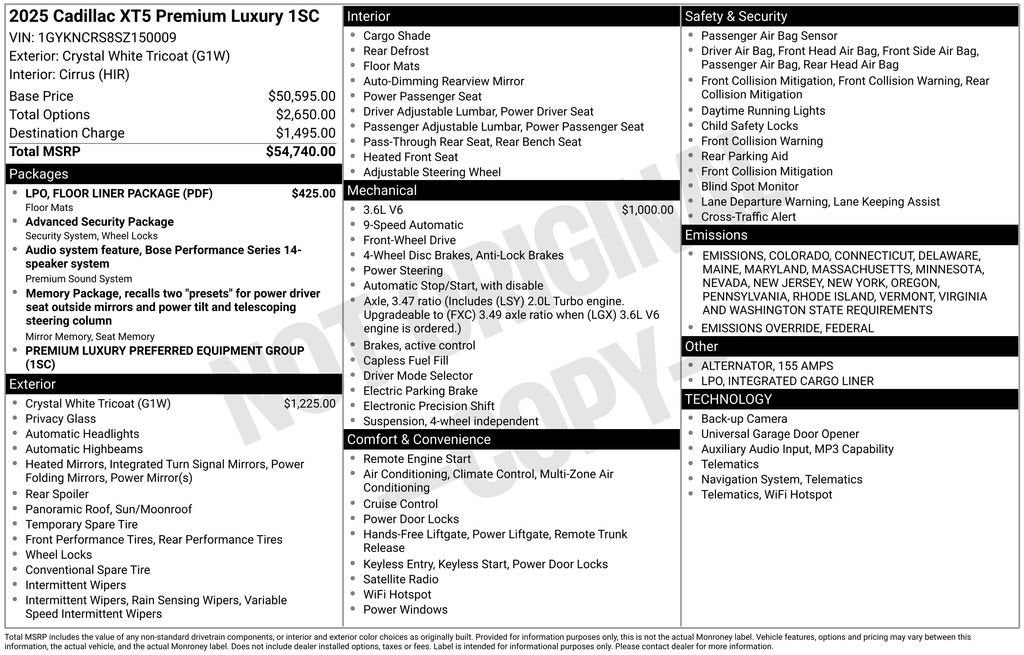 2025 Cadillac XT5 Premium Luxury