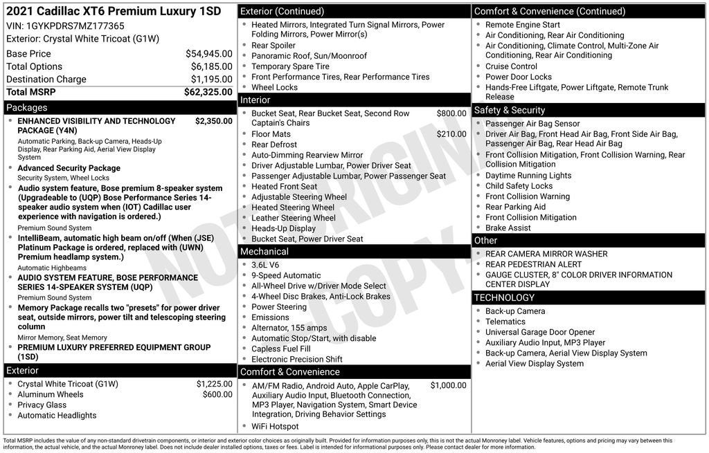 2021 Cadillac XT6 Premium Luxury
