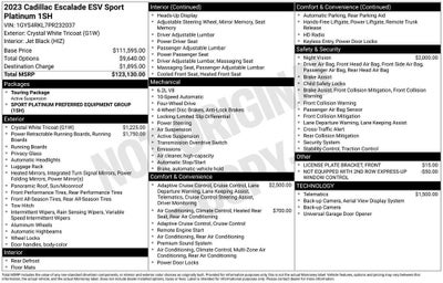 2023 Cadillac Escalade ESV Sport Platinum