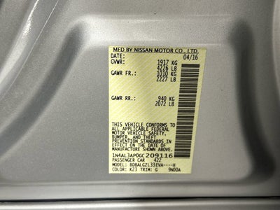 2016 Nissan Altima 2.5 S