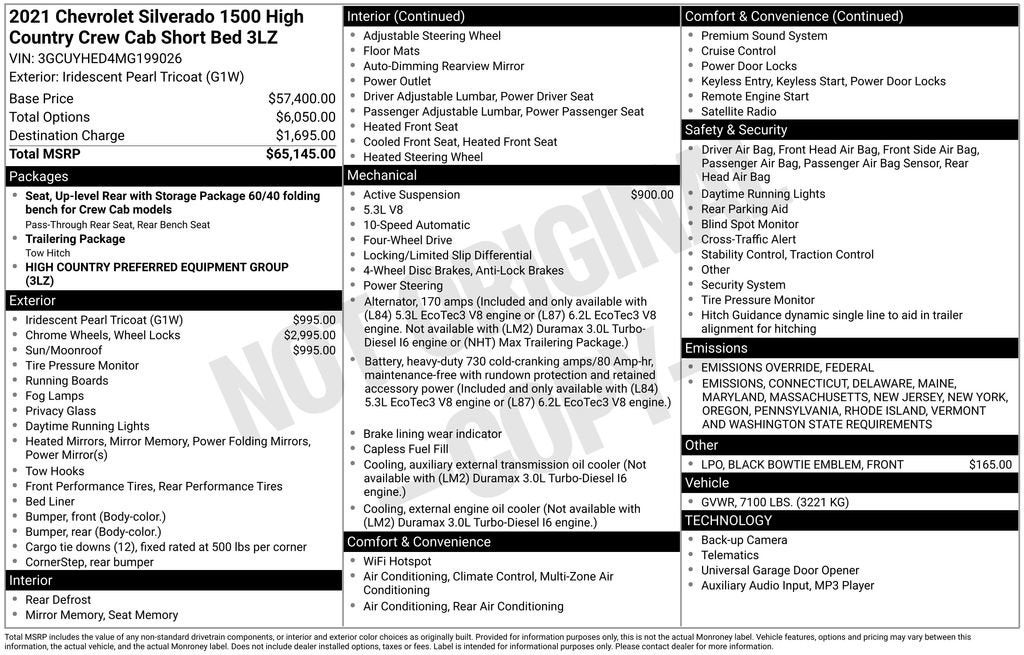 2021 Chevrolet Silverado 1500 High Country