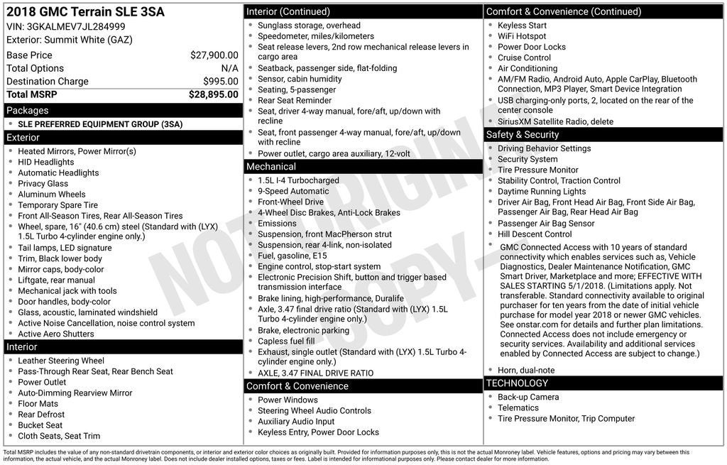 2018 GMC Terrain SLE