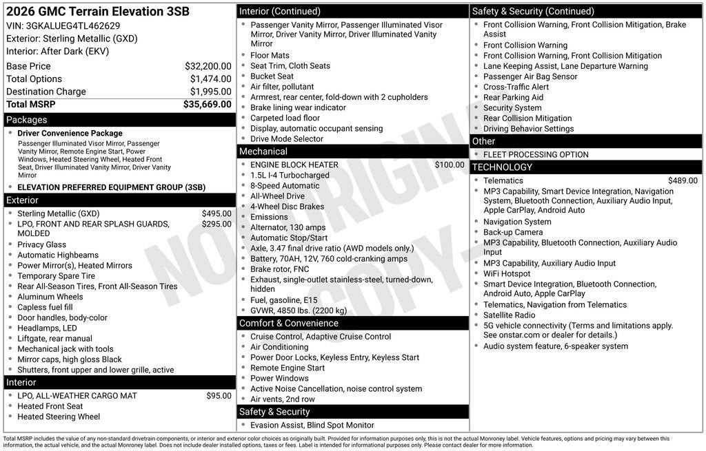 2026 GMC Terrain Elevation