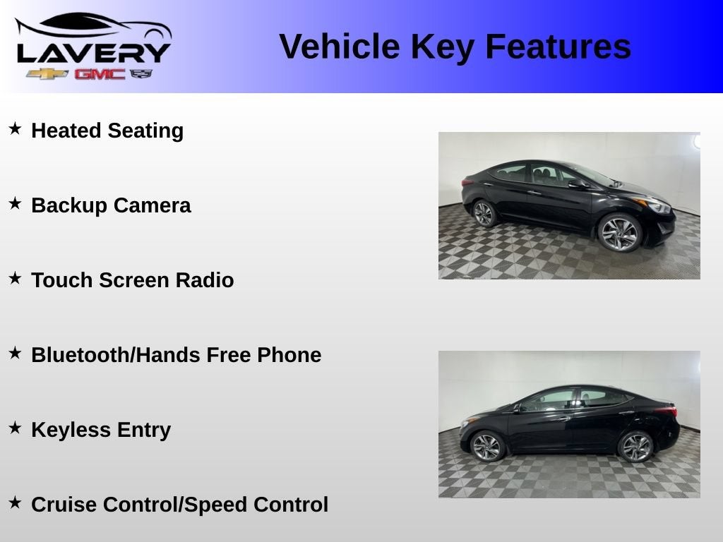 Used 2015 Hyundai Elantra Limited with VIN 5NPDH4AE9FH600670 for sale in Alliance, OH