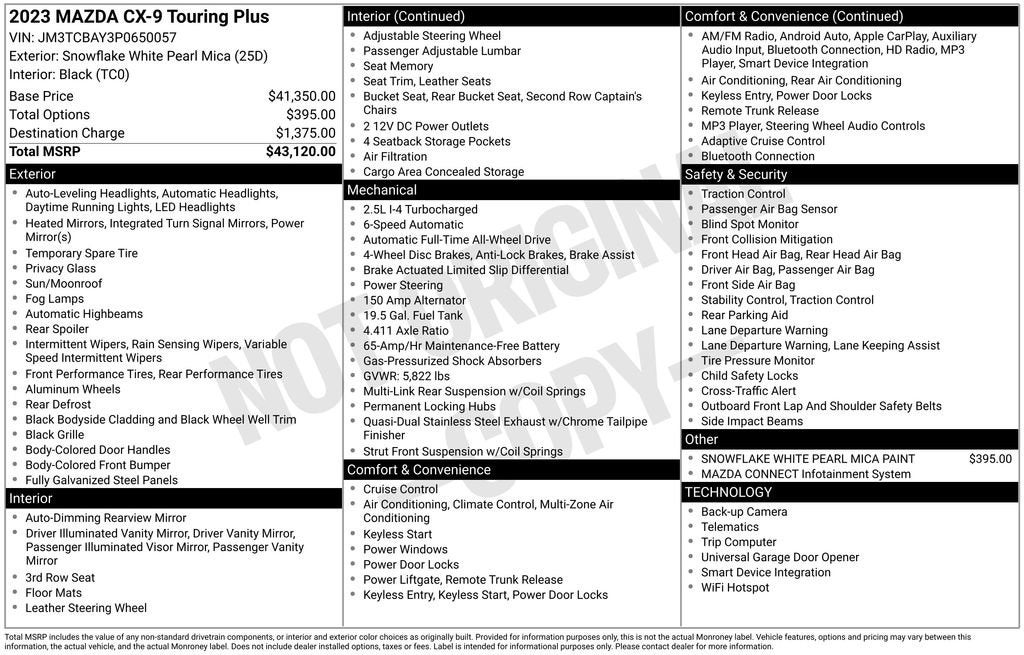 2023 Mazda Mazda CX-9 Touring Plus