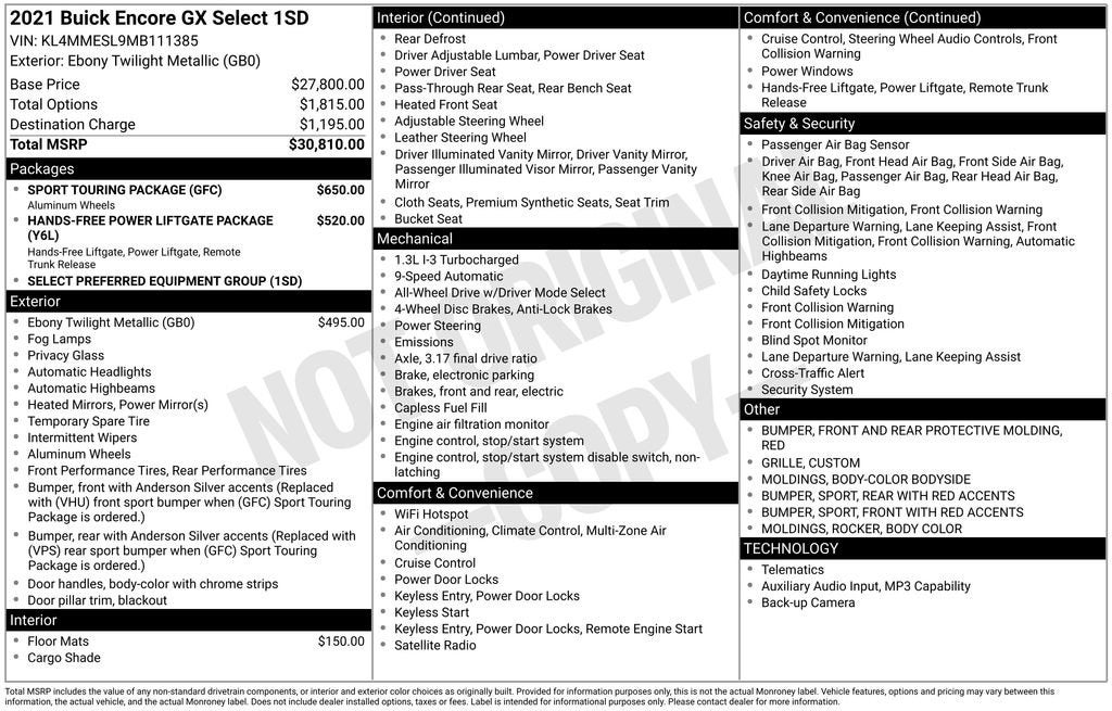 2021 Buick Encore GX Select