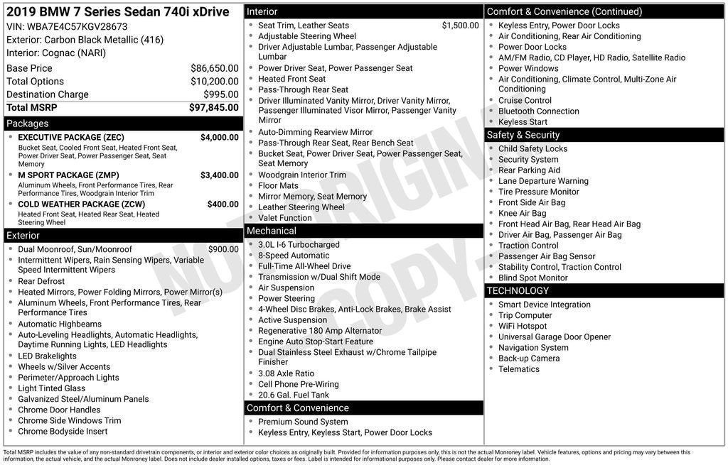 2019 BMW 740i xDrive